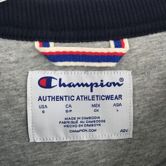 Champion Pullover Sweatshirt Long Sleeve Crew Neck Solid Navy Size Small - Picture 4 of 8